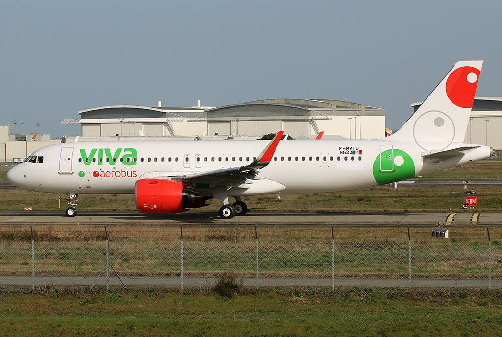 Viva Aerobus Airplane Inside Airport Fence