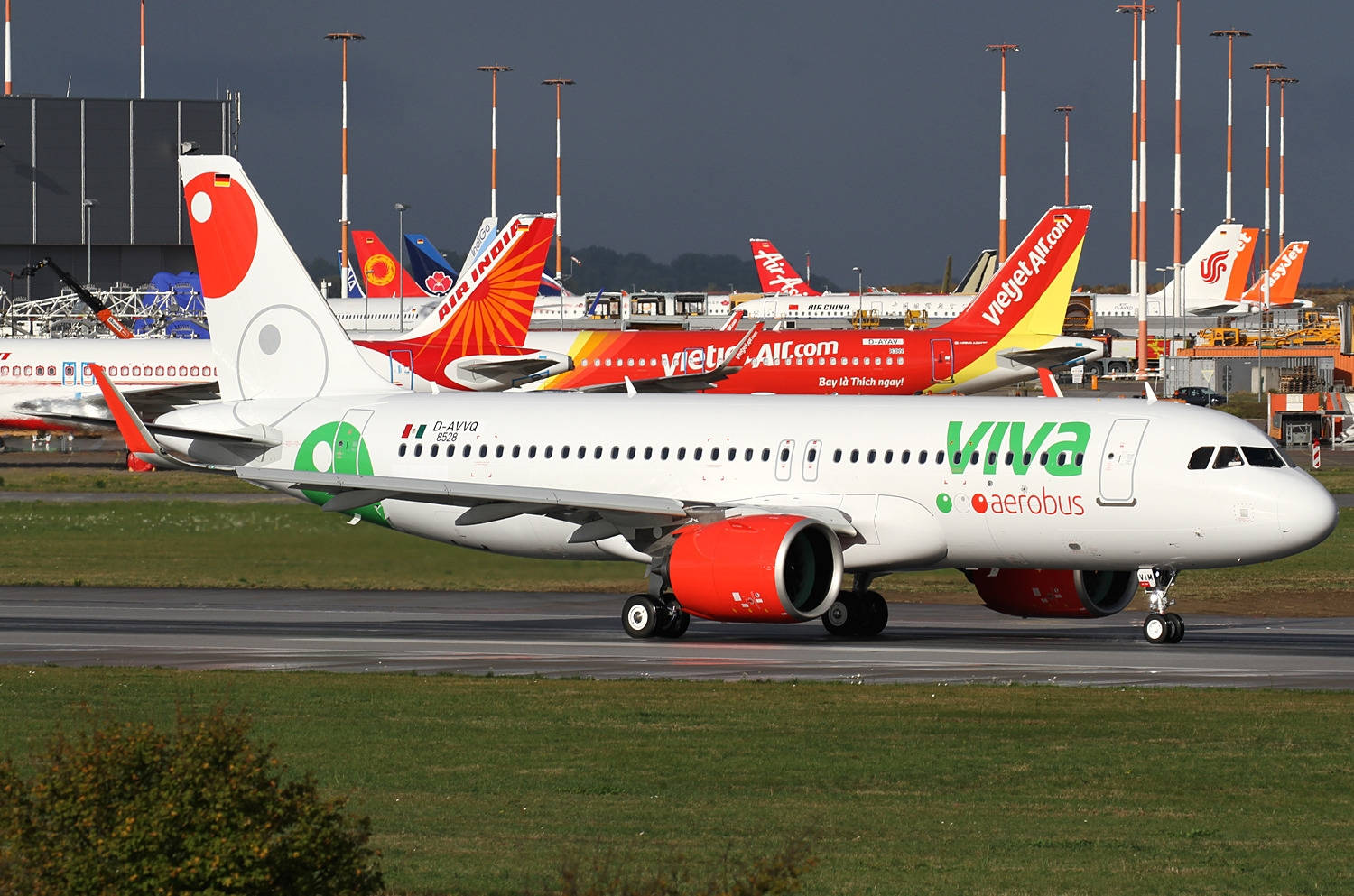 Viva Aerobus Among Other Airplanes At Airport