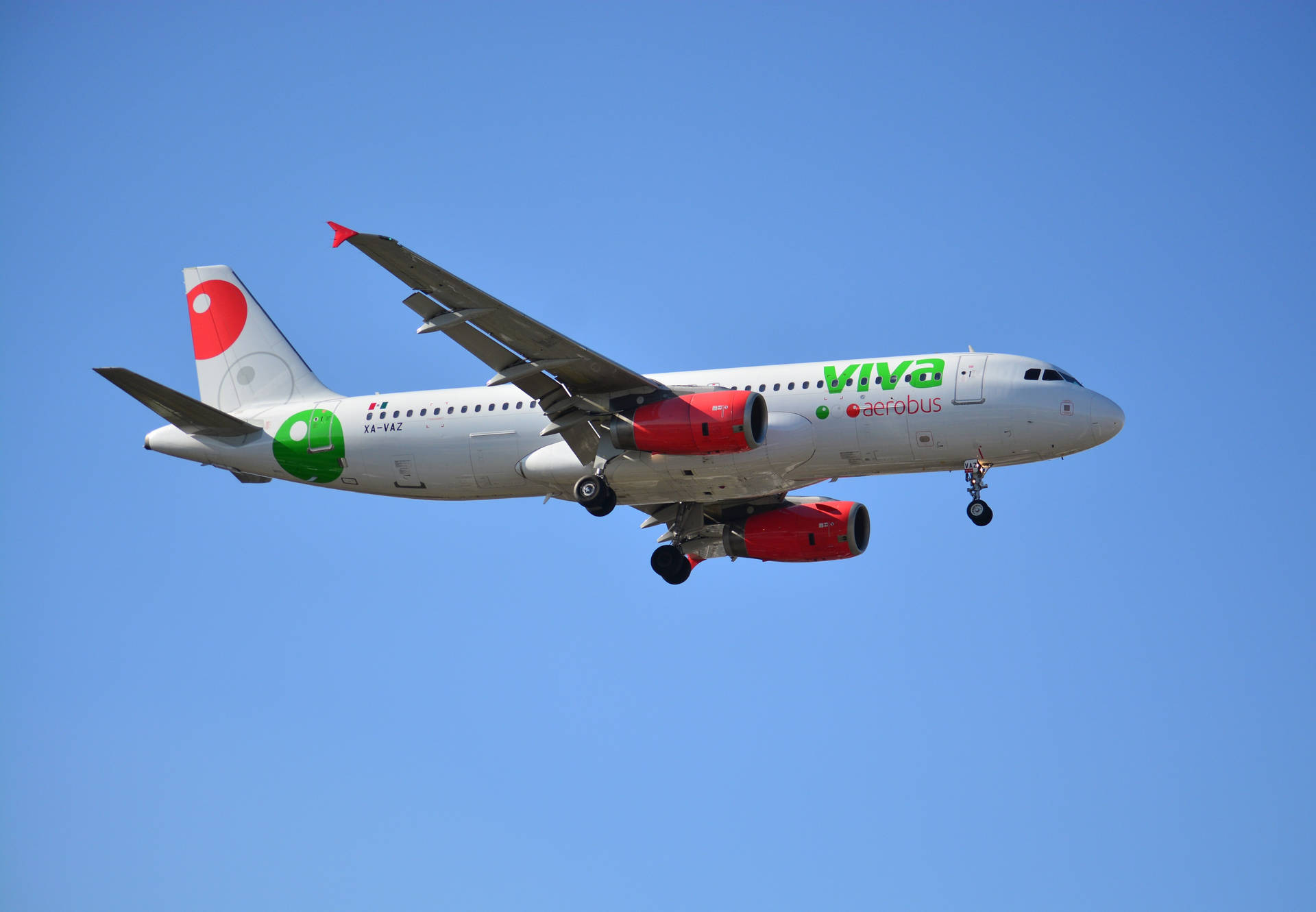 Viva Aerobus In Blue Sky Background