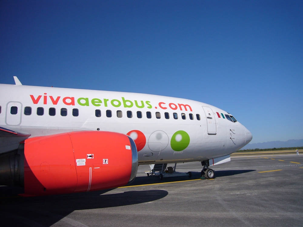 Viva Aerobus Logo On Airplane Background