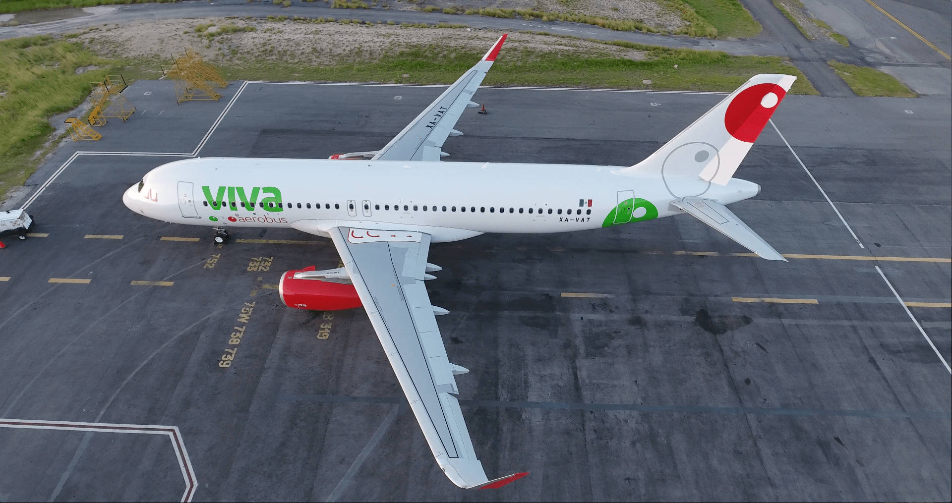 Viva Aerobus Parked Top View Background