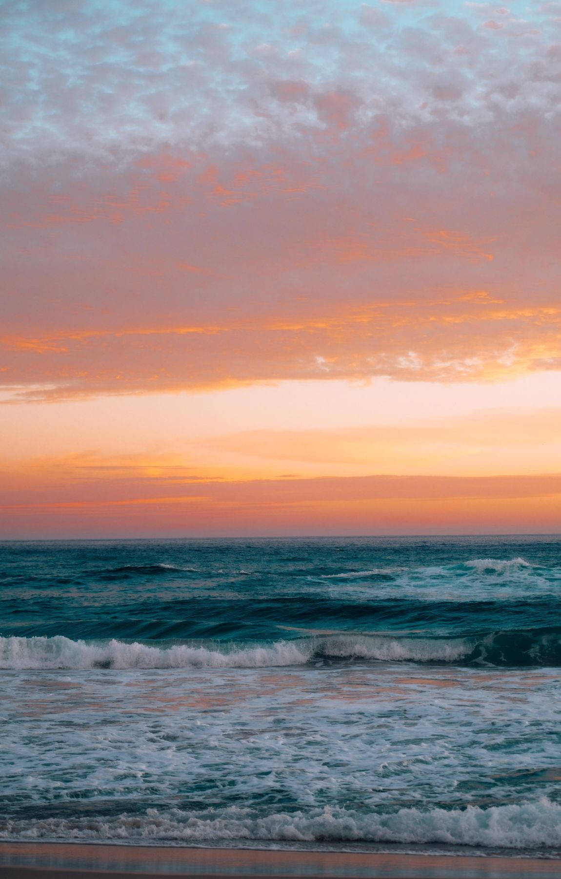 Vivid Blue And Orange Beach Sunrise Background