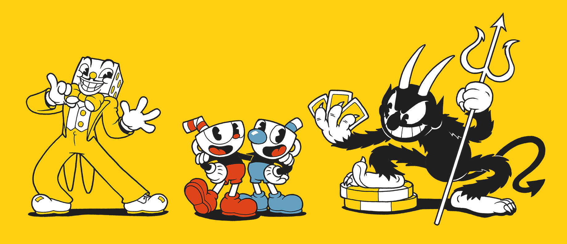Vivid Cuphead Poster In Yellow Background