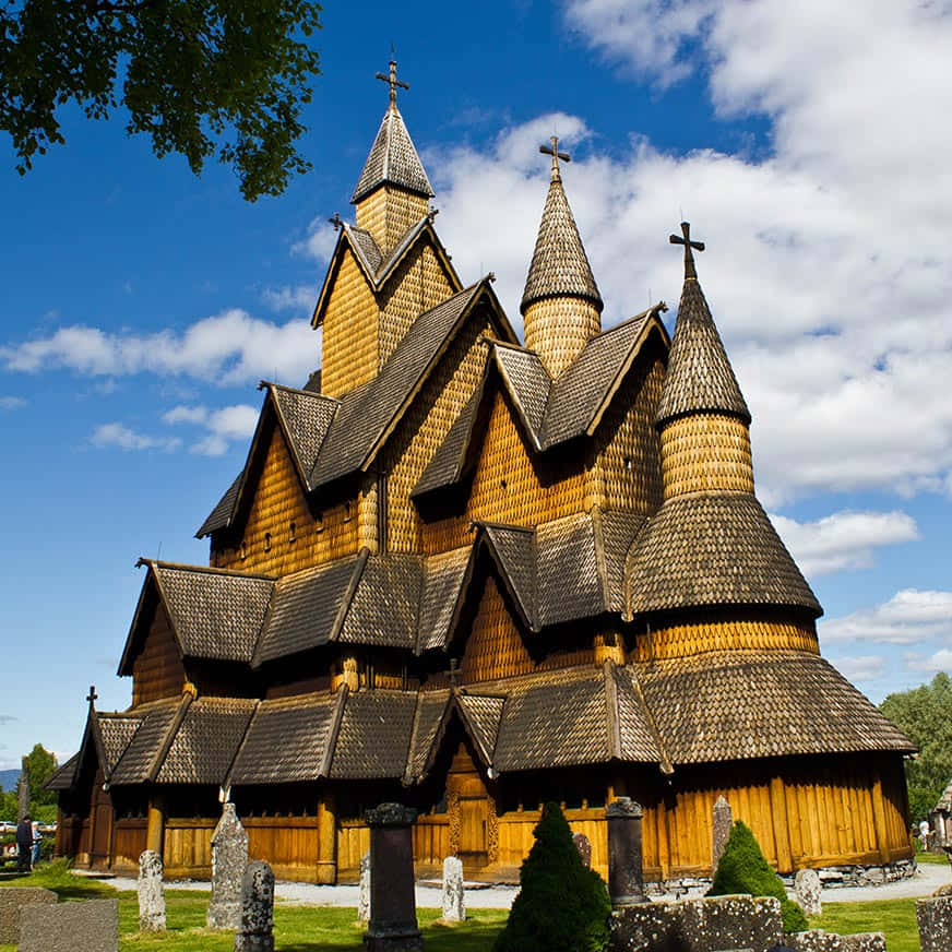 Vivid Photo Of Heddal Stave Church
