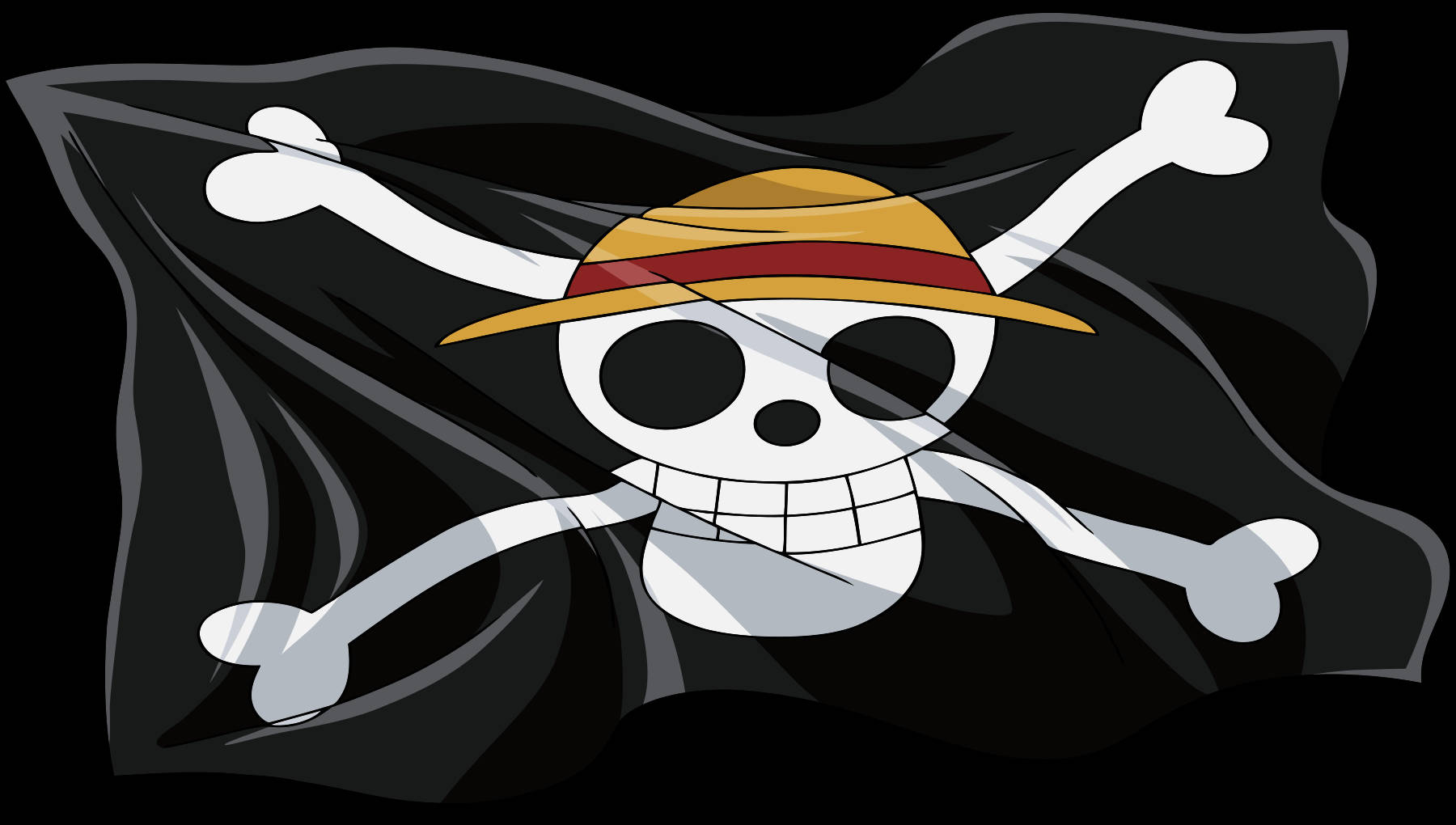 Vivid Portrait Of Straw Hat Pirate Logo From One Piece Background