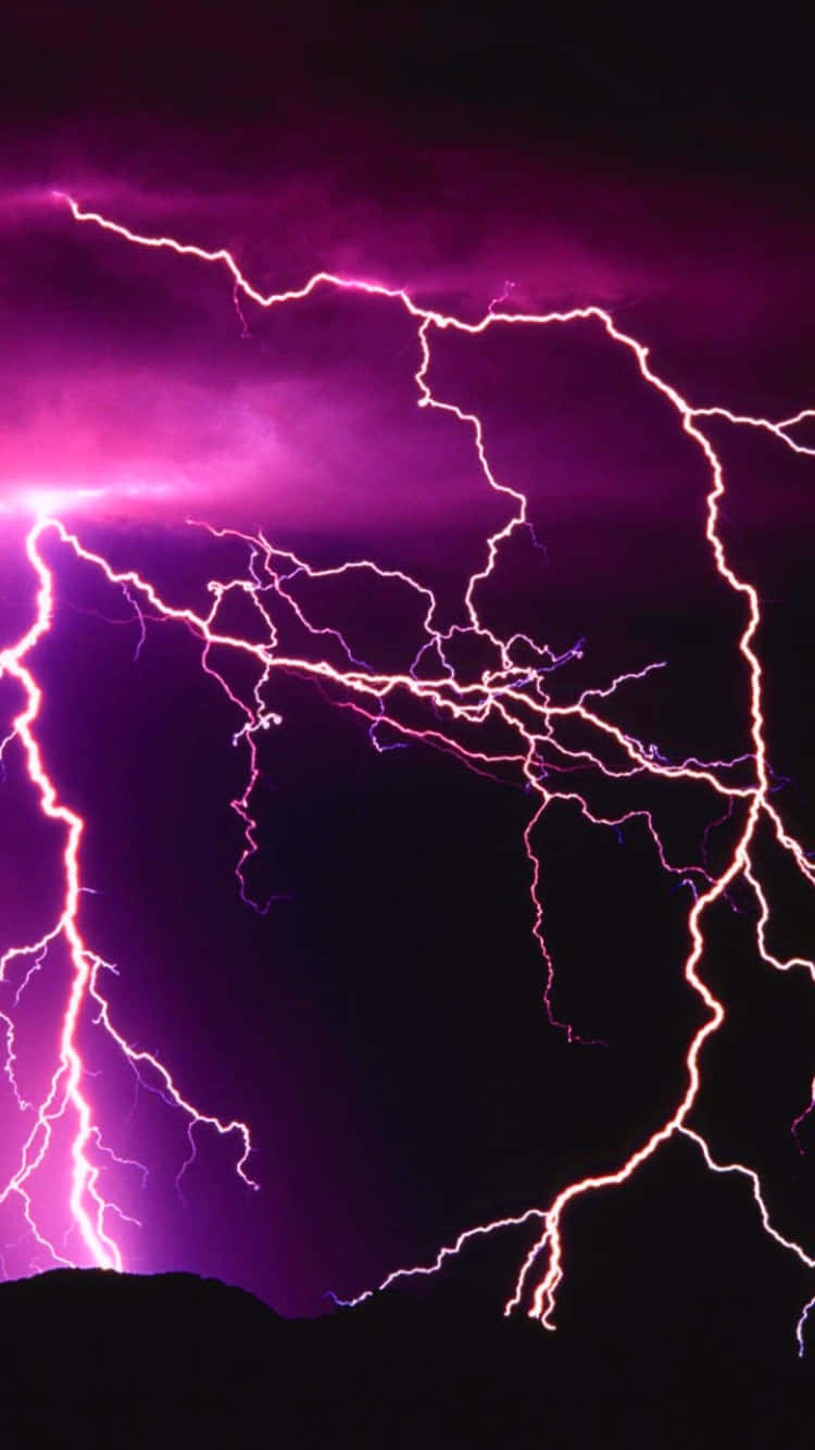 Vivid Purple Lightning Strike Background