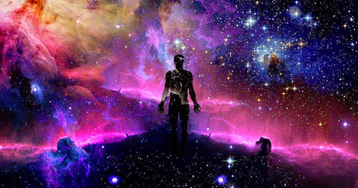 Vivid Soul Meditation On Galaxy Background