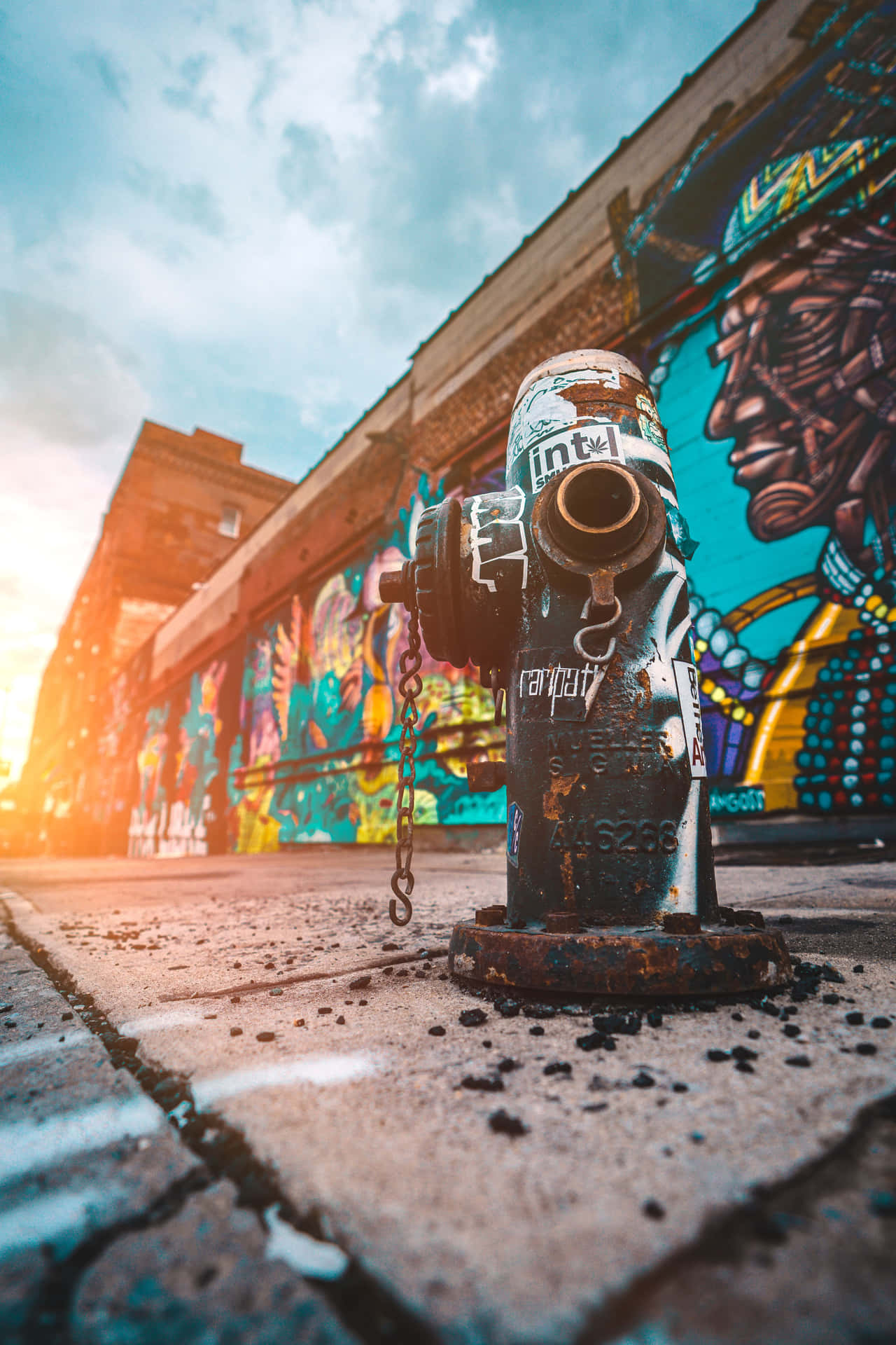 Vividly Colored Street Art. Background