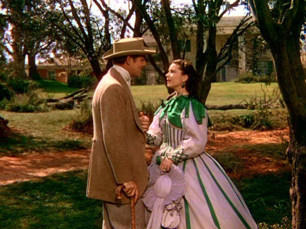 Vivien Leigh And Clark Gable In 'gone With The Wind' Background