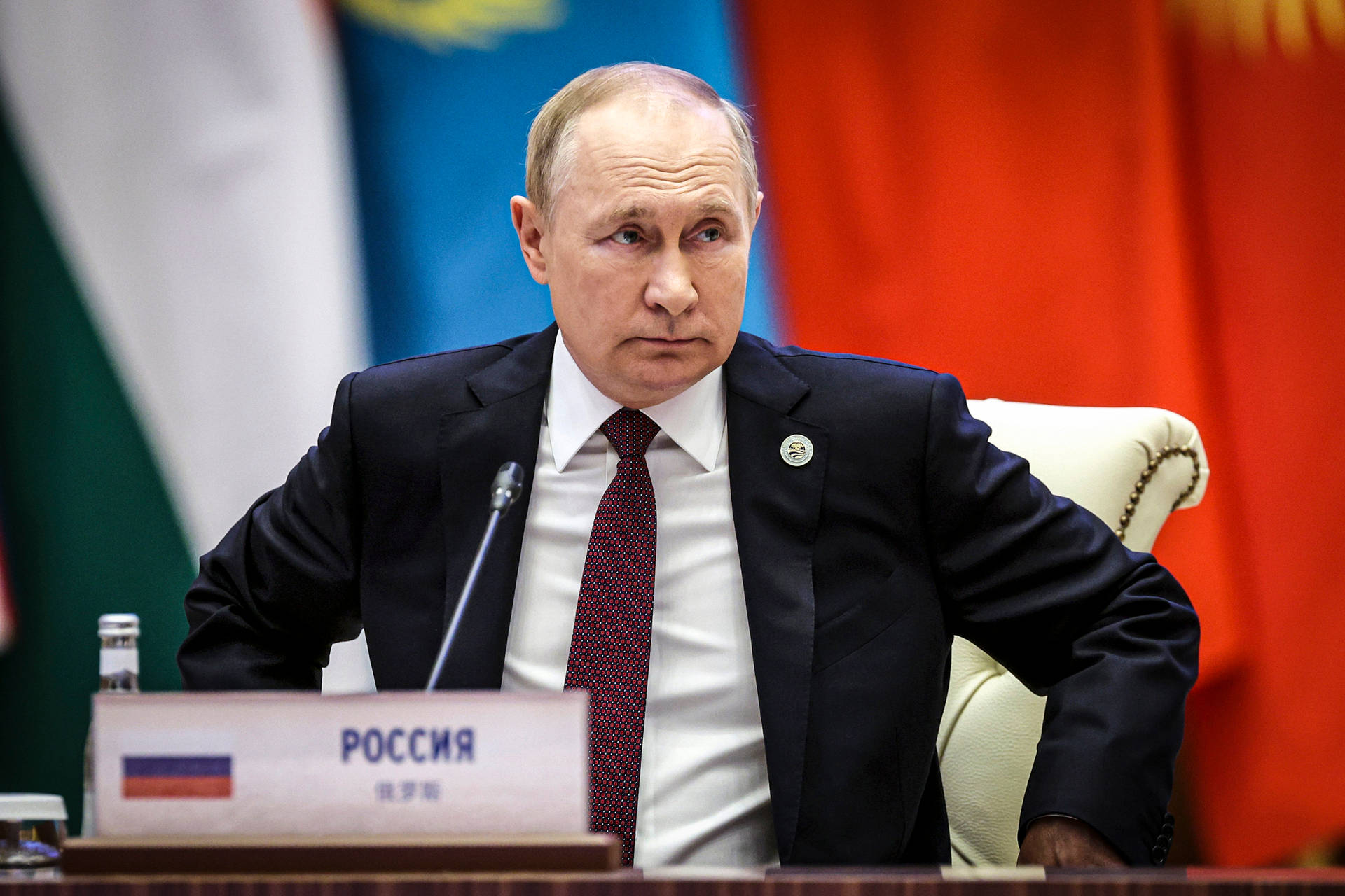 Vladimir Putin Speaking At World Conference Background