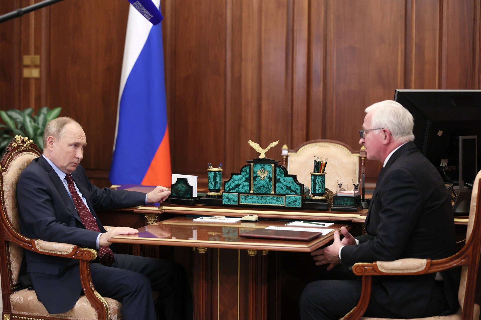 Vladimir Putin With Alexander Shokhin Background