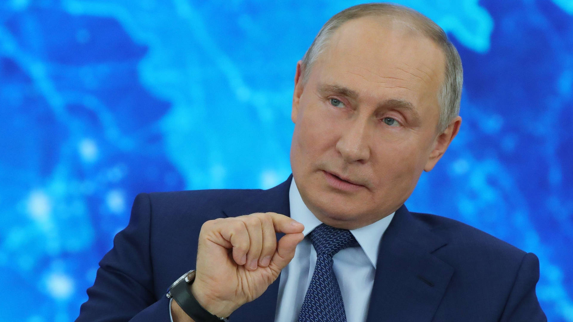 Vladimir Putin With Small Hand Gesture Background