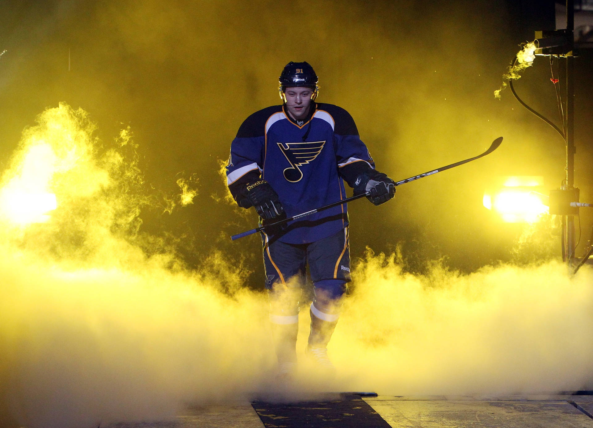 Vladimir Tarasenko Entering Ice Rink While Holding Hockey Stick