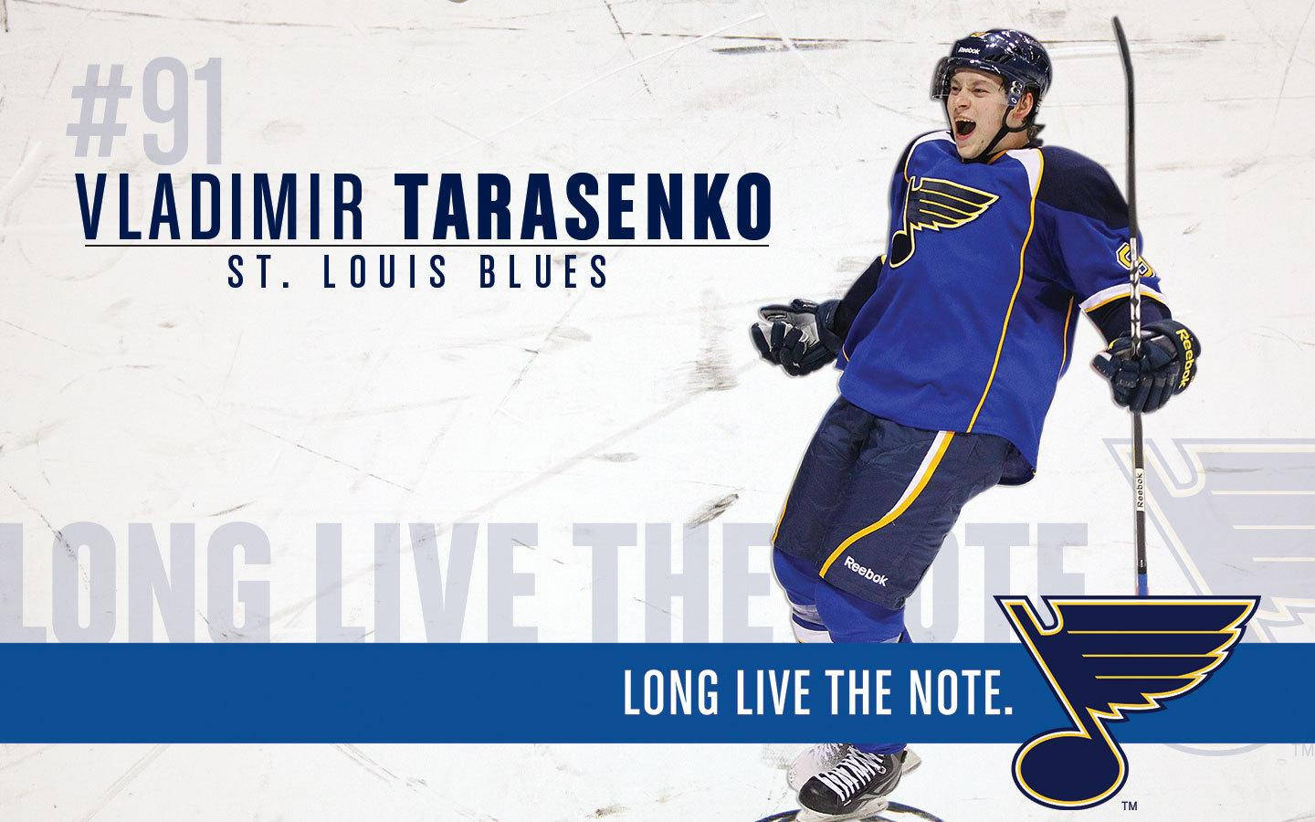 Vladimir Tarasenko Shouting Expression While Holding Hockey Stick With Team Quote