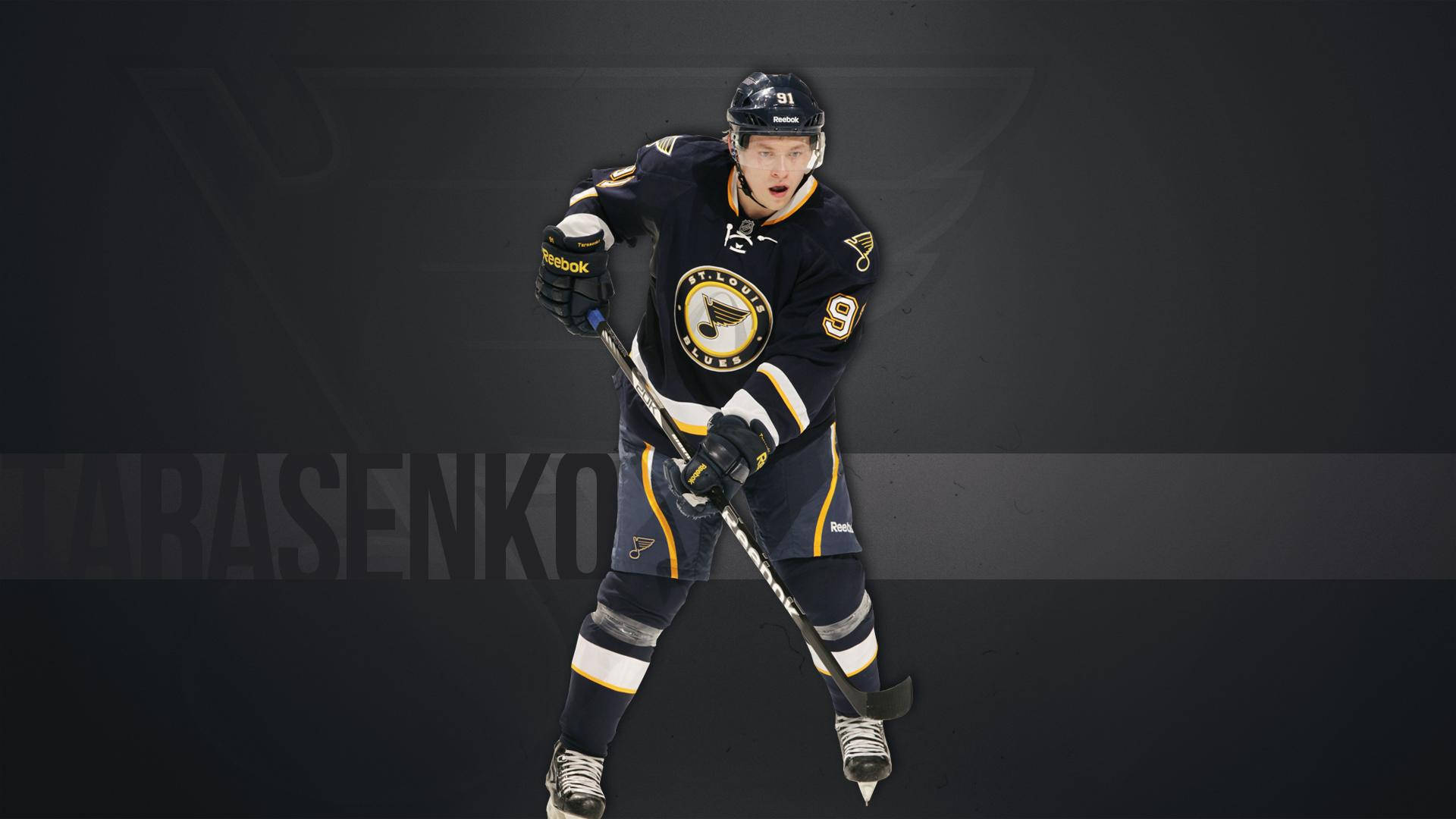 Vladimir Tarasenko With Mouth Open Wearing Black Jersey From St. Louis Blues