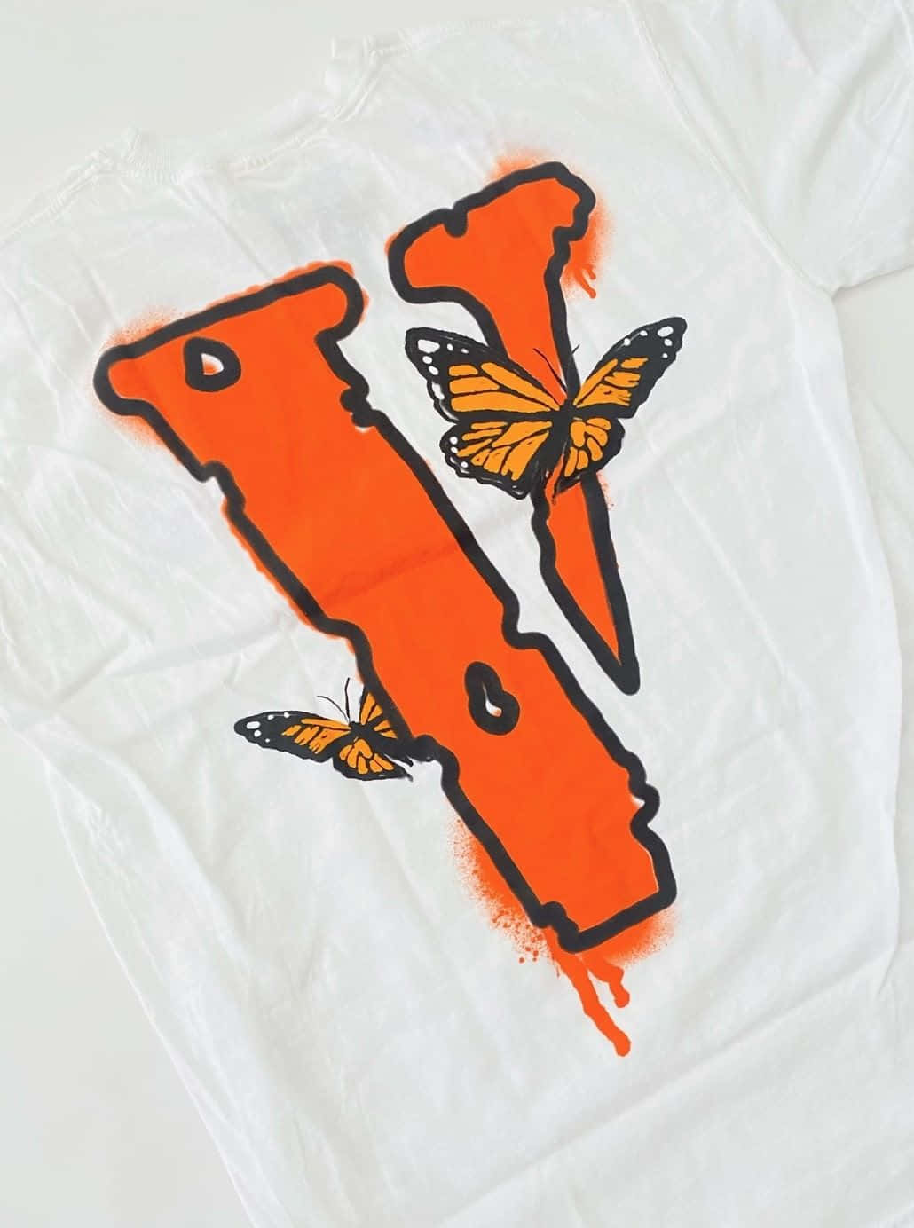 Vlone Iphone Butterfly White T-shirt Background