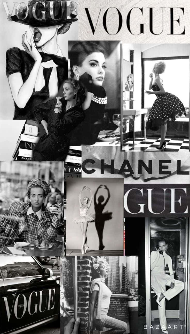 Vogue And Chanel Black Collage Background