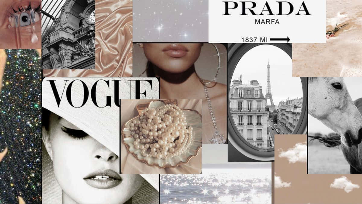 Vogue Collage Aesthetic Moodboard Background