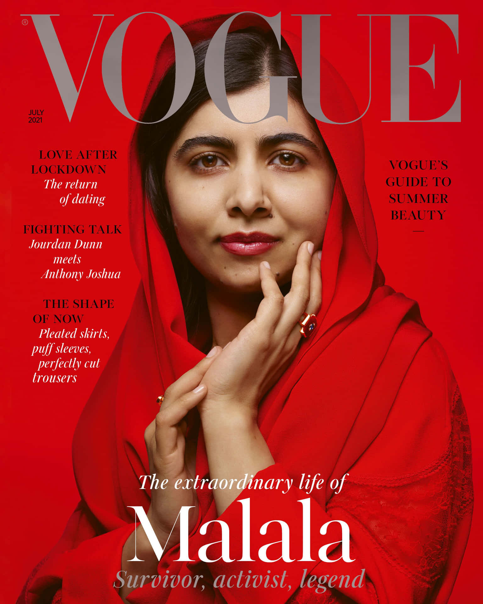 Vogue July2021 Cover Featuring Malala Background