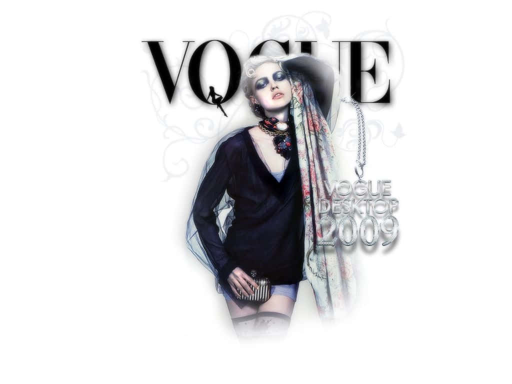 Vogue Logo On Metallic Silver Background Background