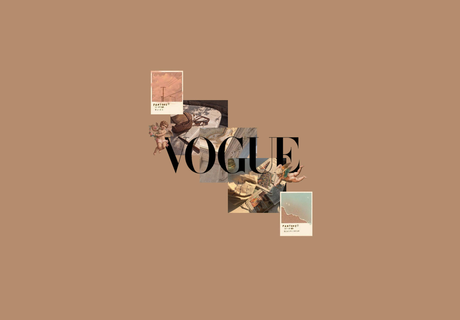 Vogue Magazine On Beige Brown Aesthetic