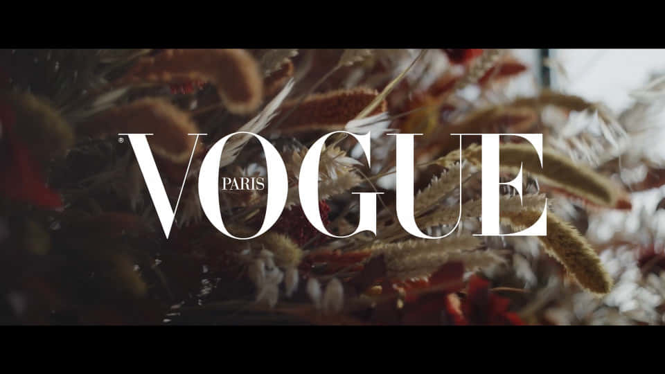 Vogue Paris Logo Floral Backdrop Background