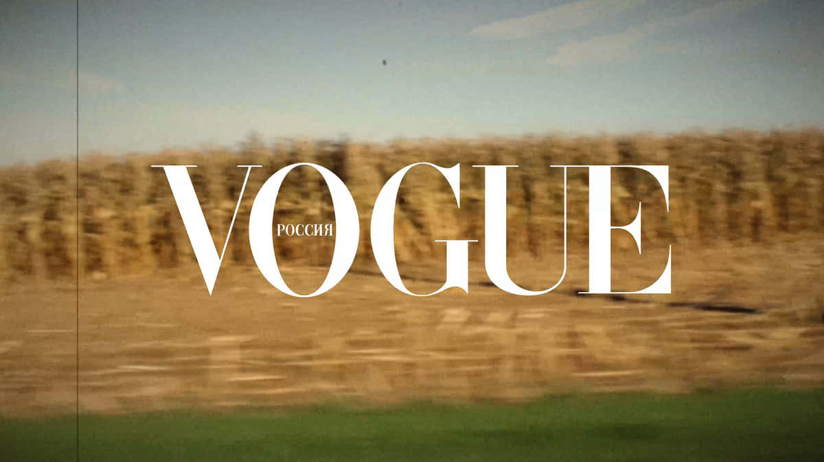 Vogue Russia Logo Over Blurry Landscape Background