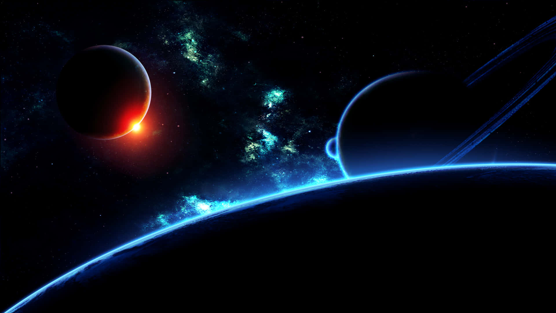 Void Space Of Dark Planets Background