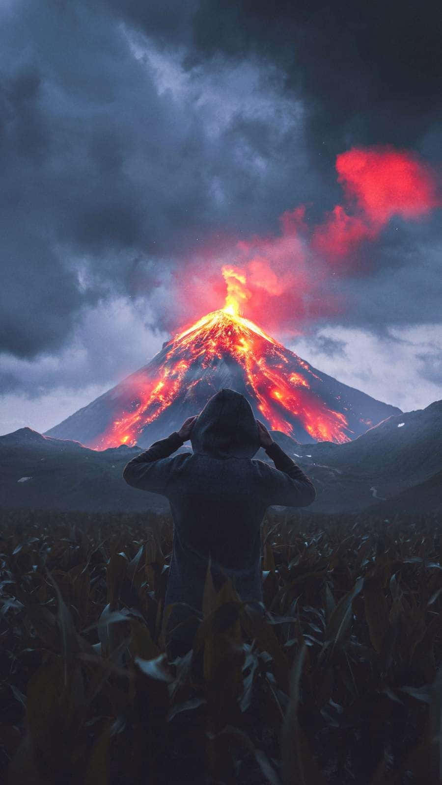 Volcán De Fuego Volcano Eruption Background