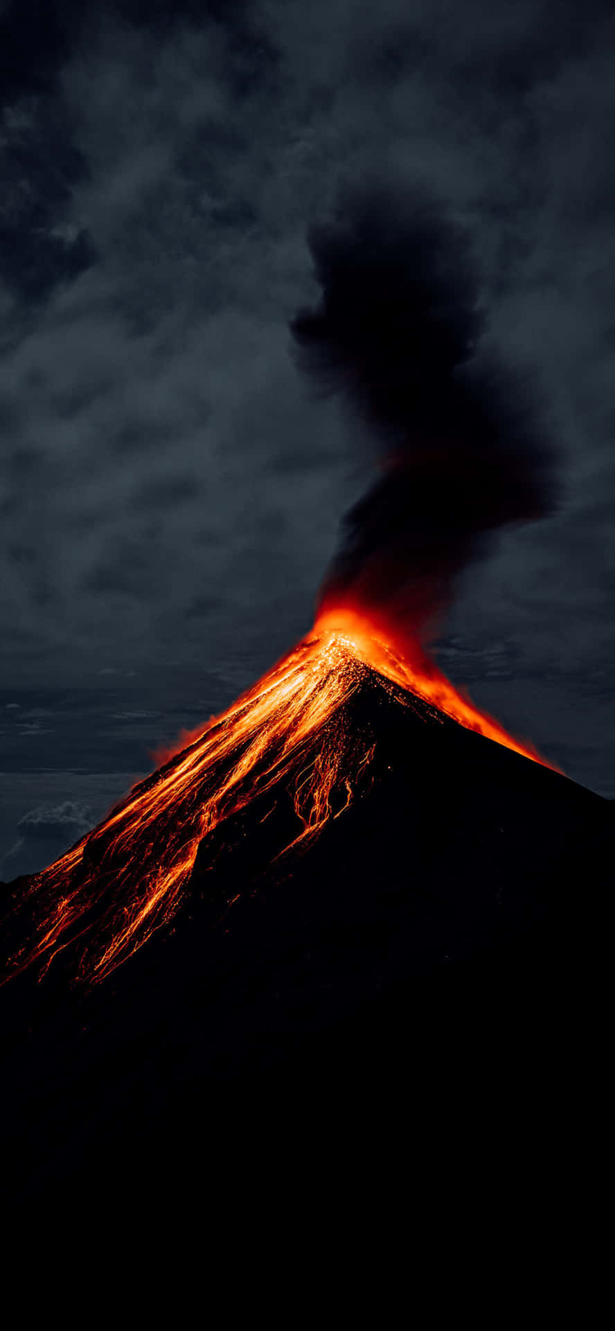 Volcán De Fuego Volcano Silhouette Background