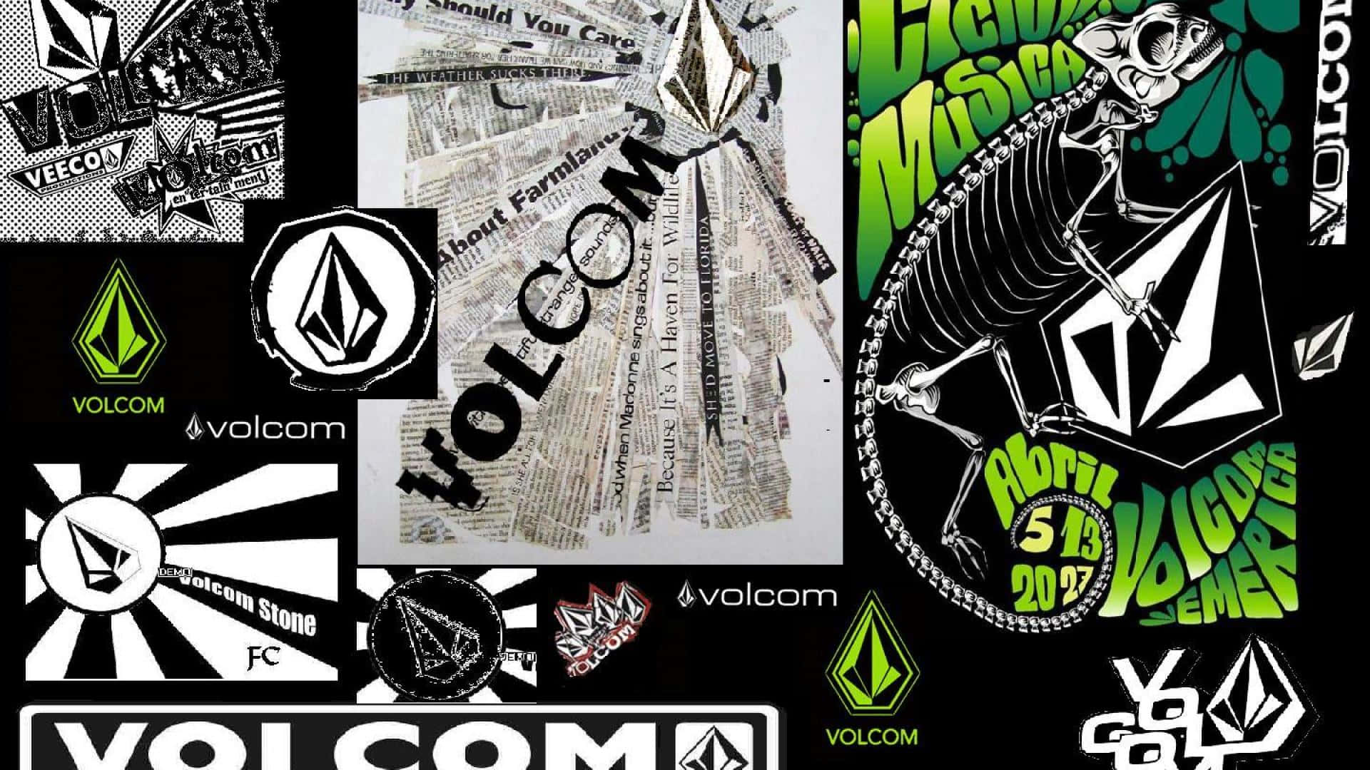 Volcom Brand Collage Background