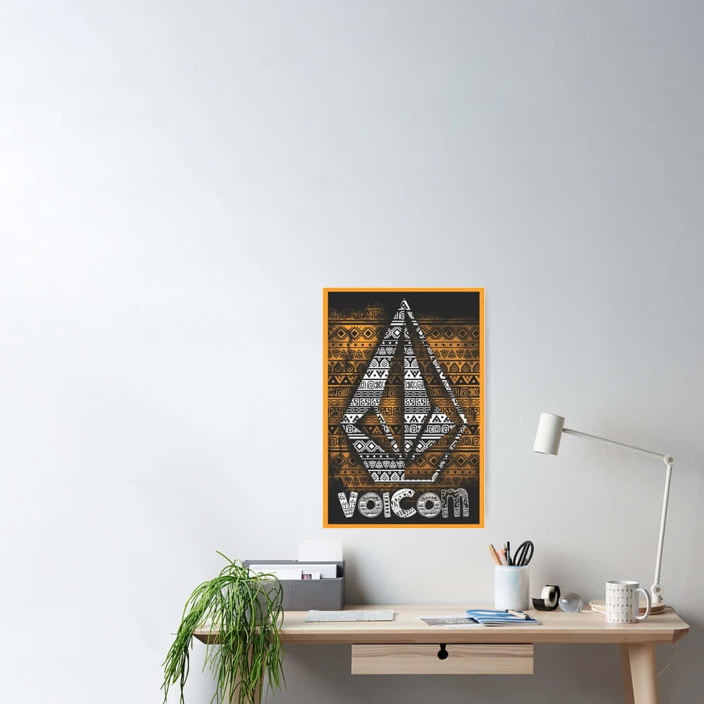 Volcom Branded Posterin Office Setting Background