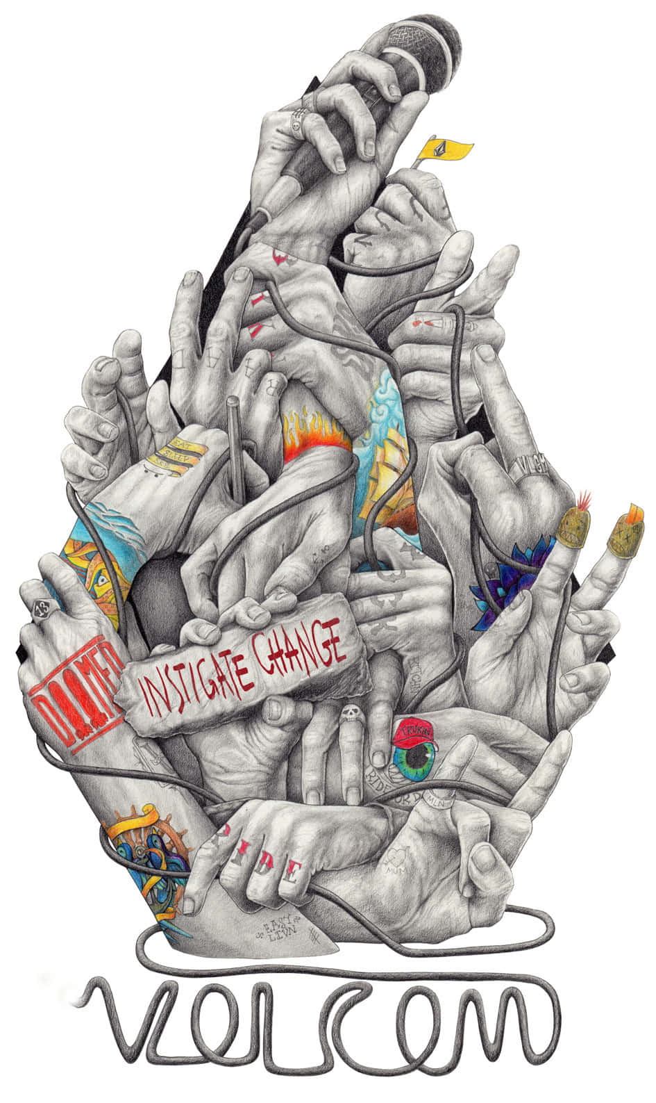 Volcom Hands Artwork