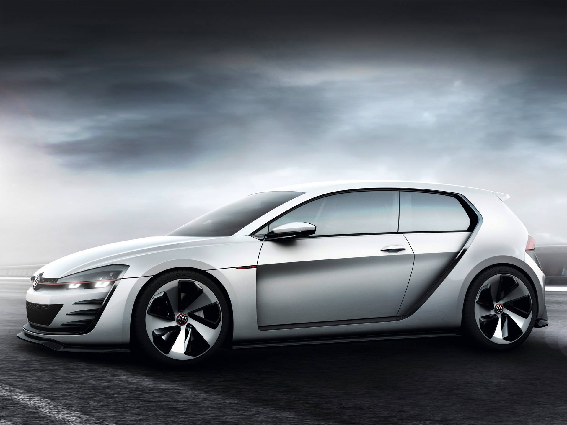 Volkswagen, Golf, Design Vision, Concept, Gray, Gti Background