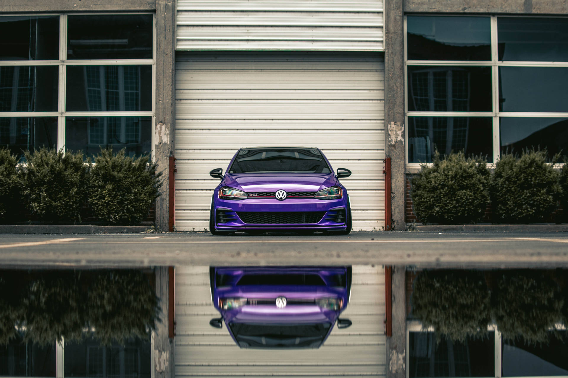 Volkswagen Gti, Volkswagen, Car, Front View, Headlights, Purple Background