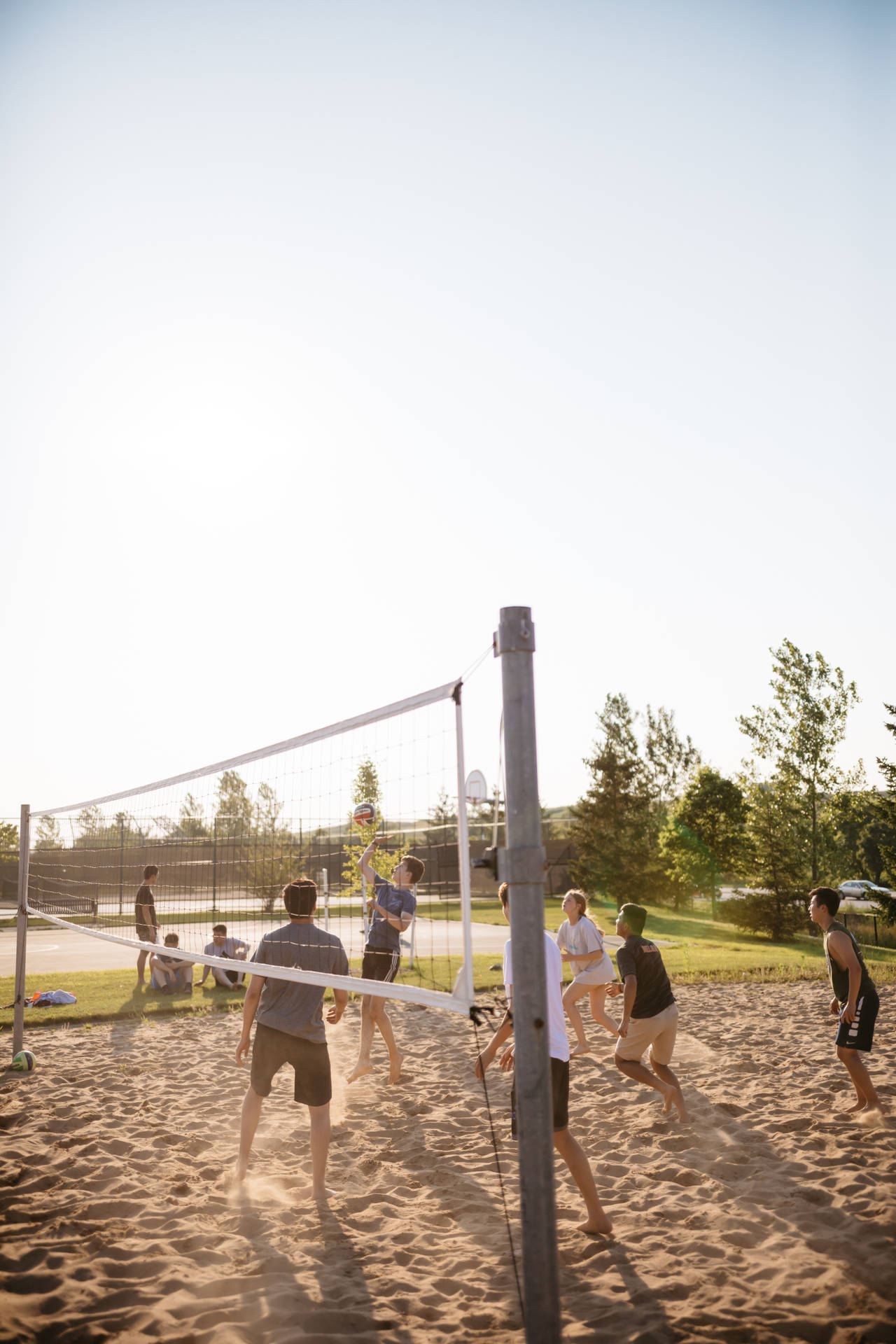 Volleyball On Artificial Sand Beach