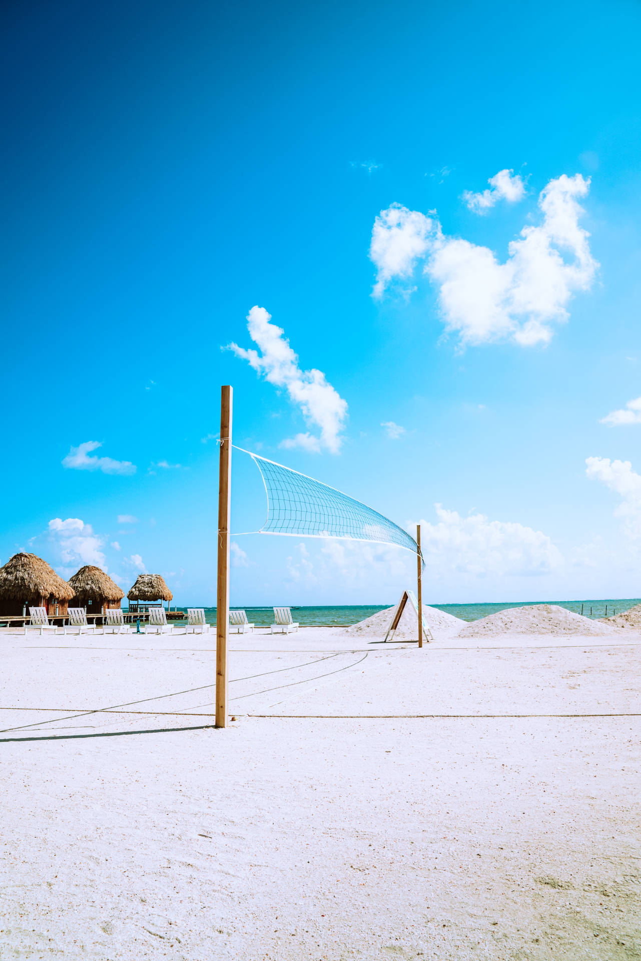 Volleyball Paradise On The Beach Background