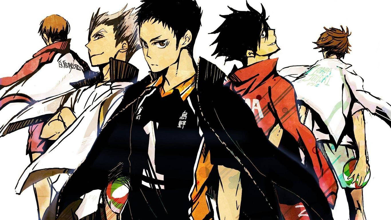 Volleyball Team Captains Haikyuu Aesthetic Background