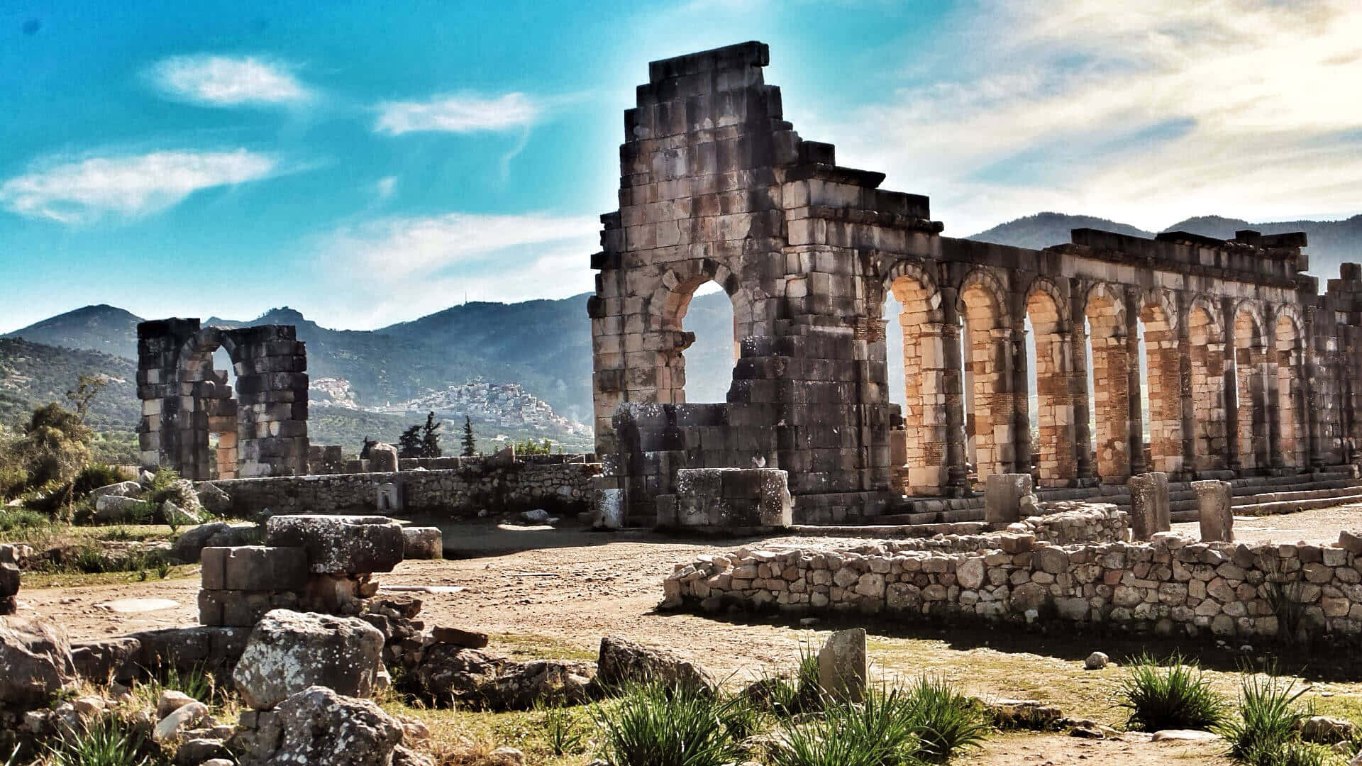 Volubilis Beautiful Ruins Background