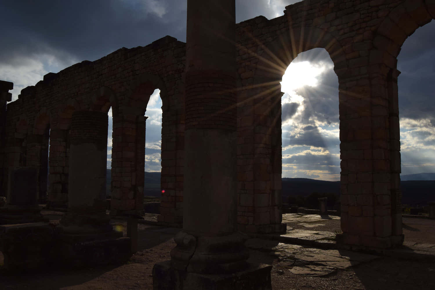 Volubilis Shadow Ruins Background