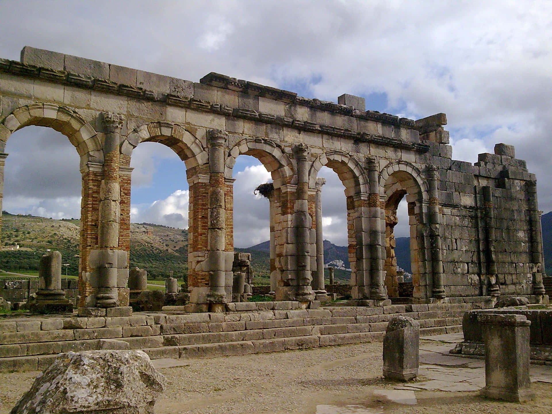 Volubilis Stone Arches Background