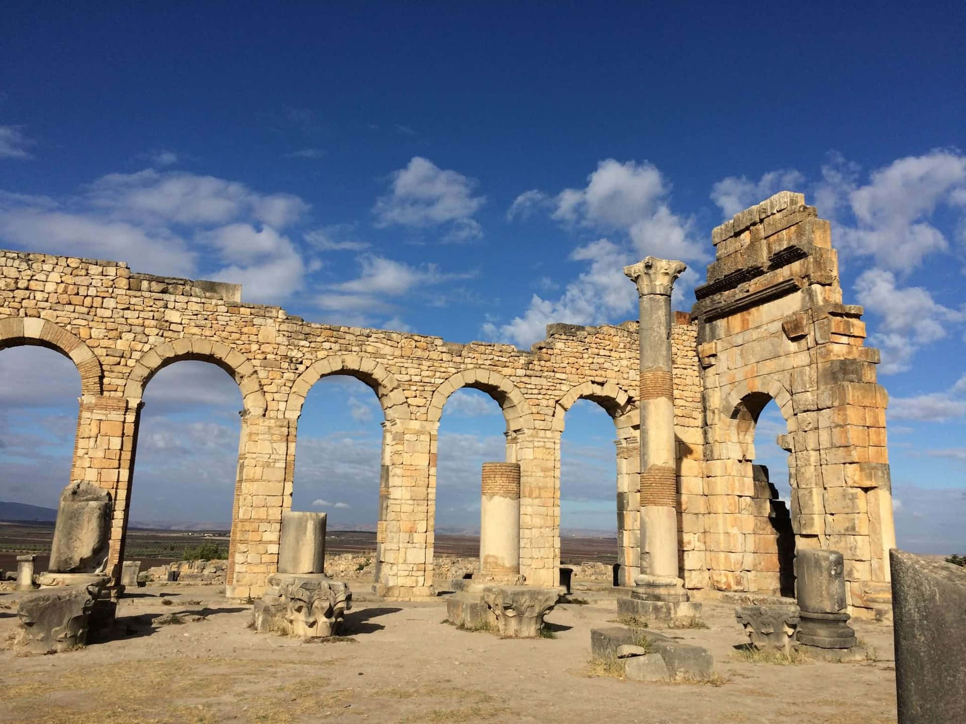 Volubilis Stone Structures Background