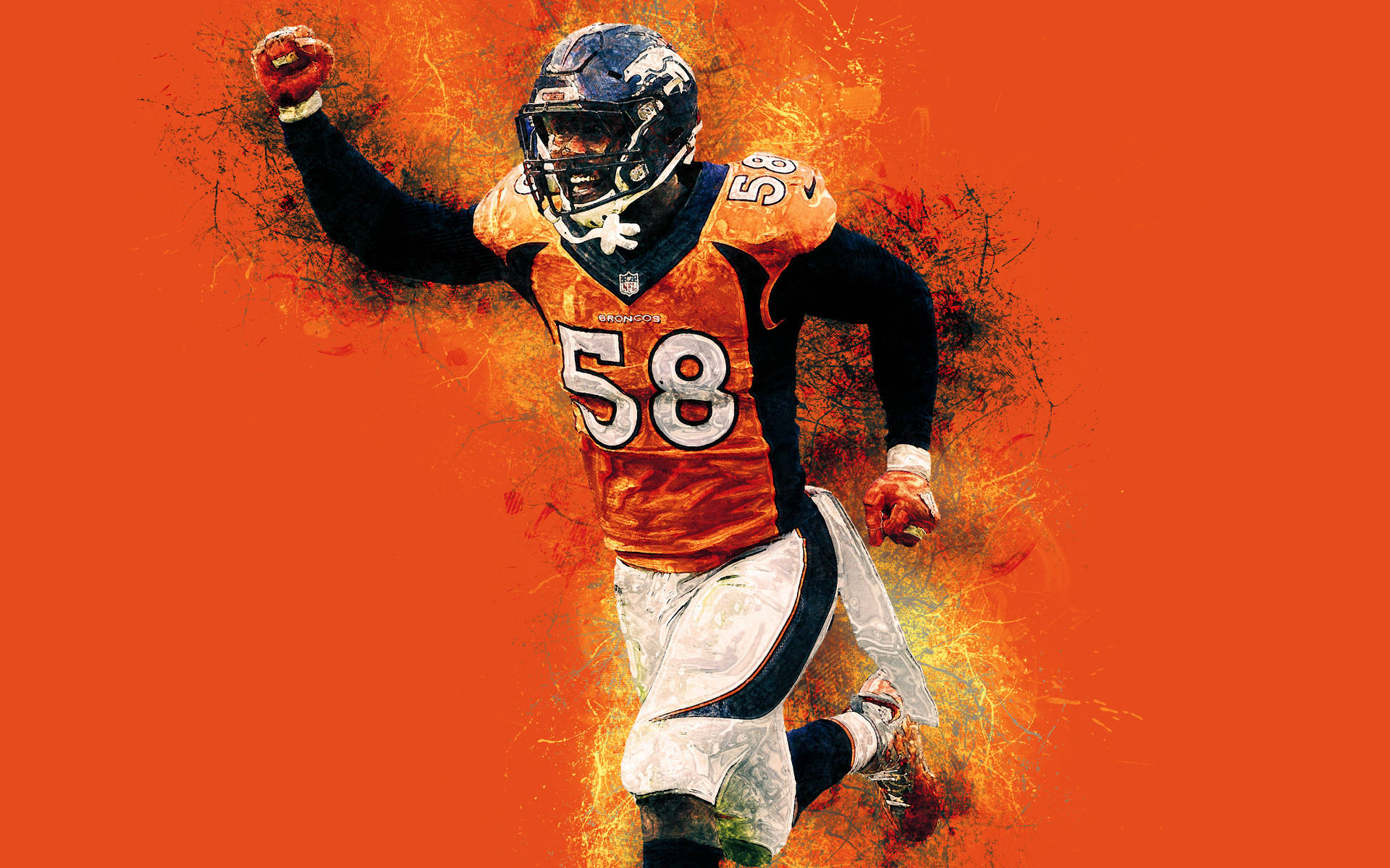 Von Miller Digital Painting Background