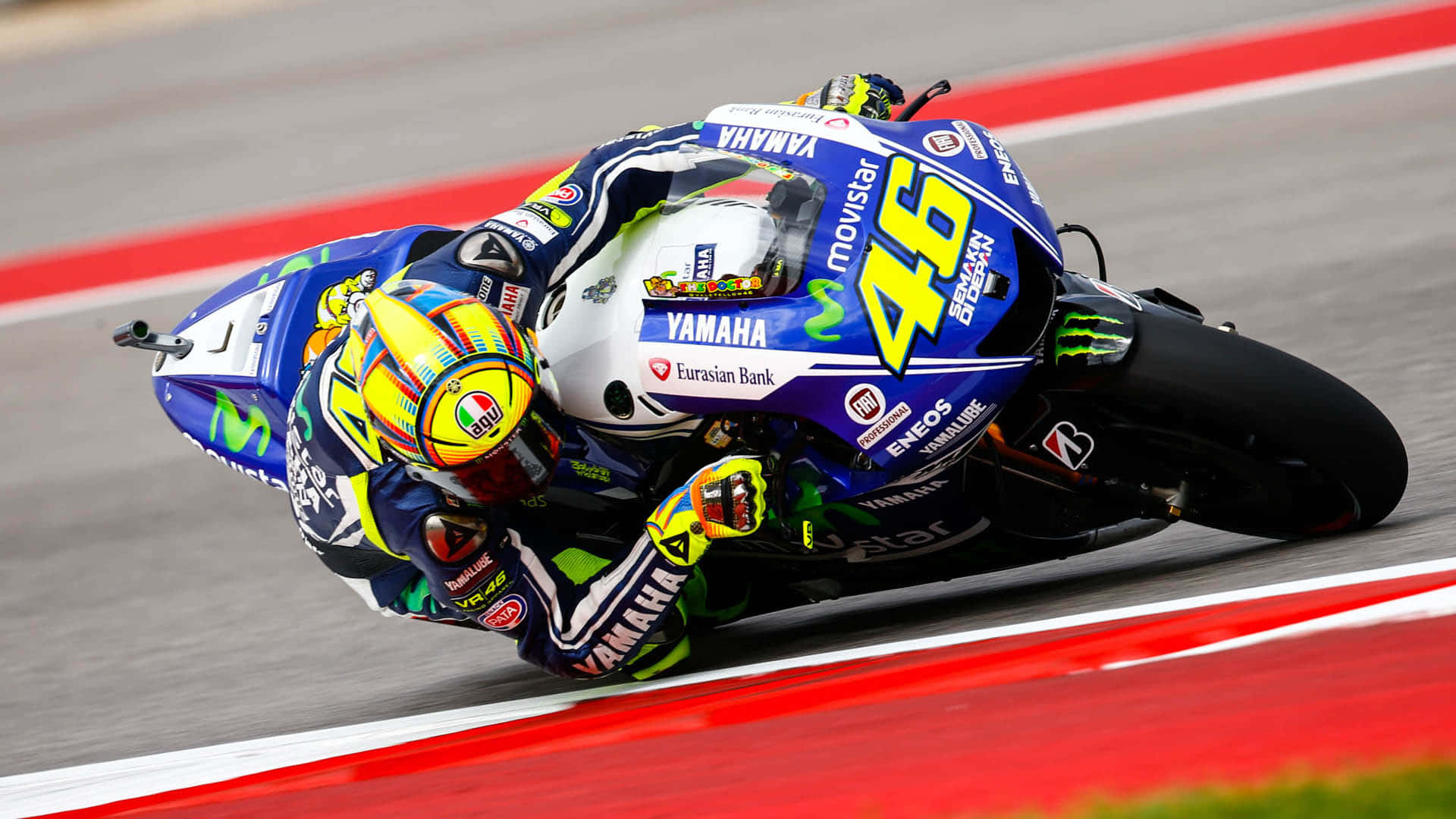 Vr46 Banking His Motorcycle Low