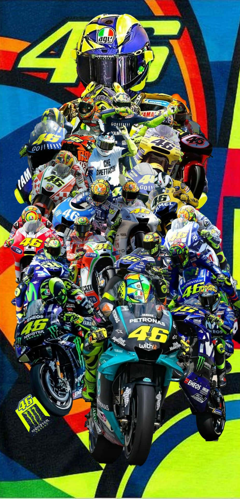 Vr46 Colorful Motorcycle Poster