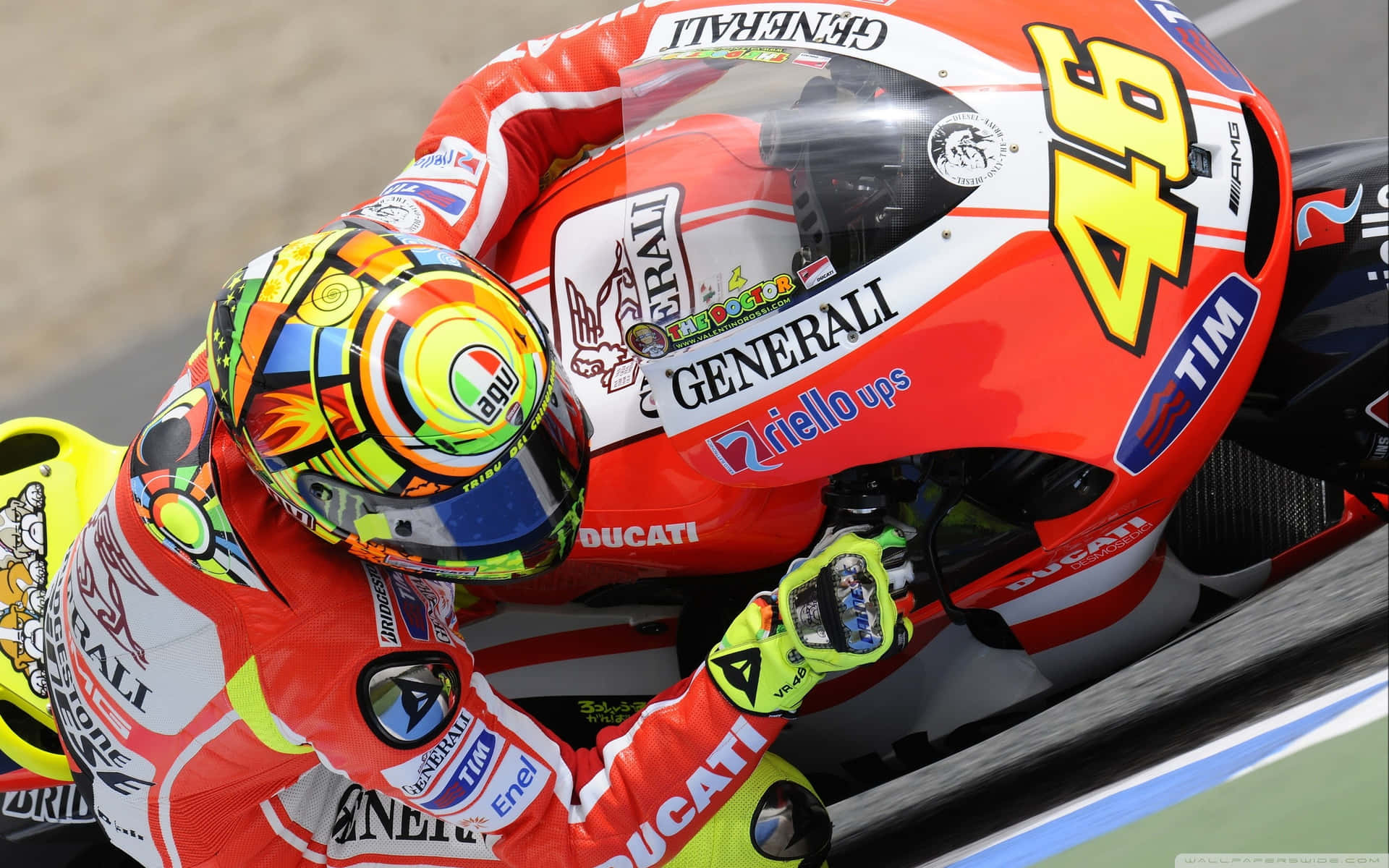 Vr46 Red Ducati Motorcycle Background