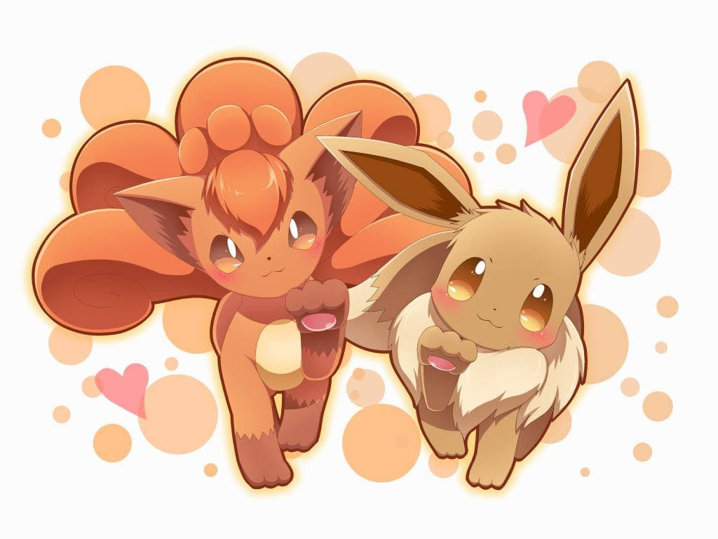 Vulpix And Eevee Background