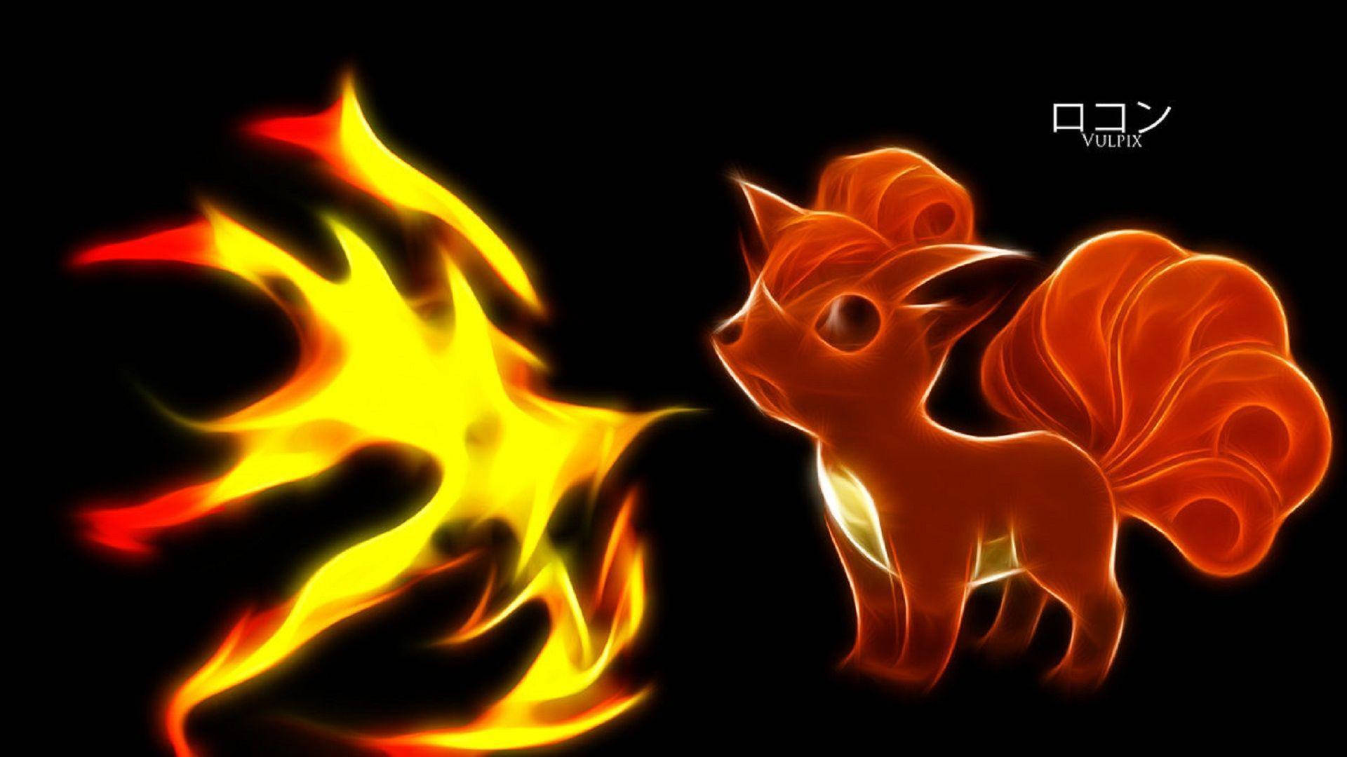 Vulpix Exhaling Fire Background