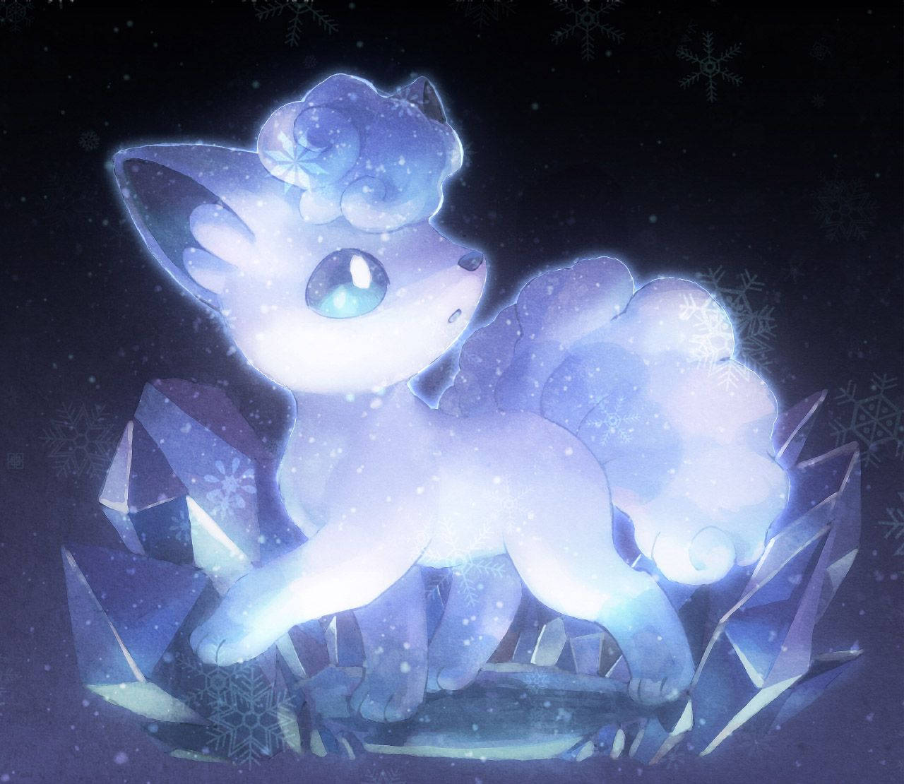 Vulpix Glowing Art Background