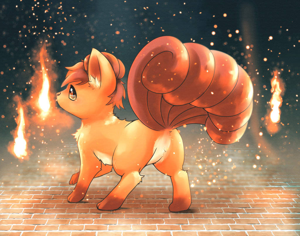 Vulpix With Firing Background Background